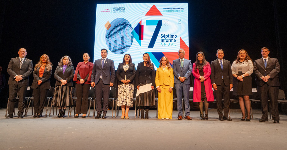 PRESENTÓ SU SÉPTIMO INFORME, EL COMITÉ COORDINADOR DEL SISTEMA ESTATAL ANTICORRUPCIÓN DE AGUASCALIENTES, ASÍ COMO RELEVO EN SU PRESIDENCIA